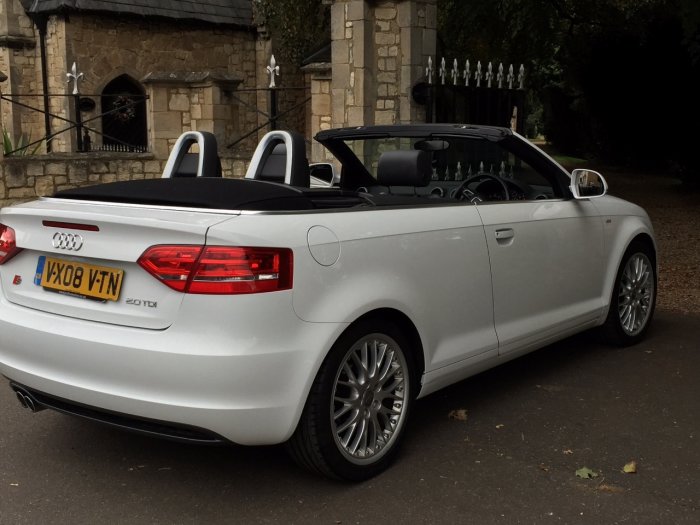 Audi A3 2.0 TDI Diesel S Line 2dr S Tronic Auto Automatic Cabriolet Convertible Diesel White