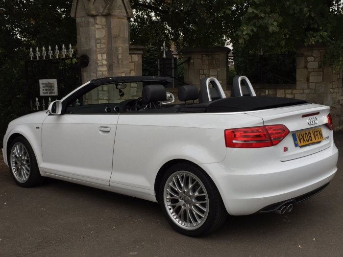 Audi A3 2.0 TDI Diesel S Line 2dr S Tronic Auto Automatic Cabriolet Convertible Diesel White