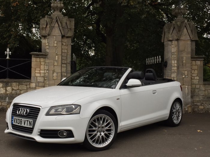 Audi A3 2.0 TDI Diesel S Line 2dr S Tronic Auto Automatic Cabriolet Convertible Diesel White